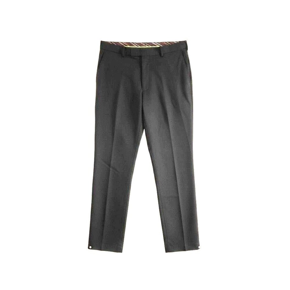 Louis Raphael LUXE 100% Merino Wool Dress Pants Black Tailored Flat Front 34